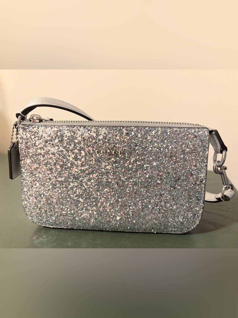 COACH Nolita 19 Metallic Silver